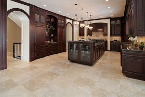 kitchen with luxury vinyl tiles